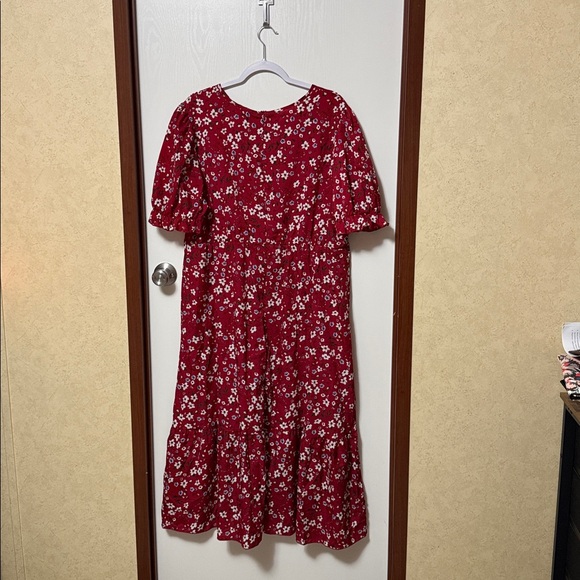 SHEIN Floral Red Dress Size 2XL - Picture 2 of 5